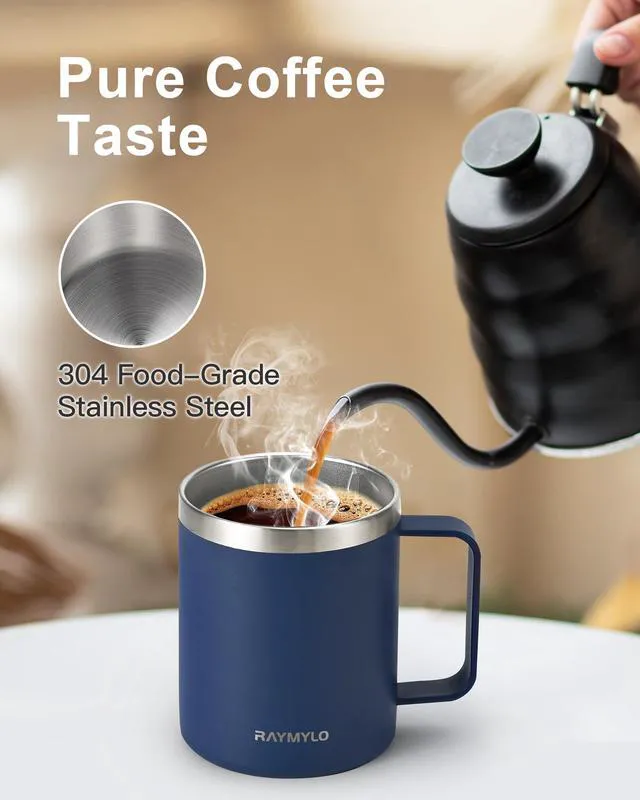 Alt view image 4 of 7 - Insulated Travel Coffee Mug with Handle, Coffee Tumbler Cup 12oz | Detachable Lid for Thoroughly Clean, Thermal Cup with Double-Wall Stainless Steel Vacuum Insulation, Spill Proof & BPA Free