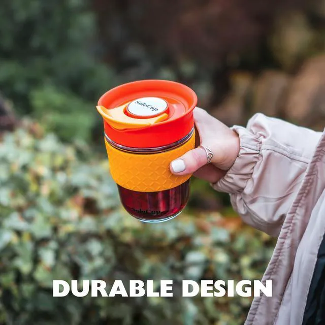 Alt view image 5 of 7 - . Travel Mug Loose Tea Infuser - Detachable Tea Strainer with Spillproof Lid - BPA-Free Reusable Glass Travel Coffee Cup with Silicone Band (Ice Cream, 12oz)