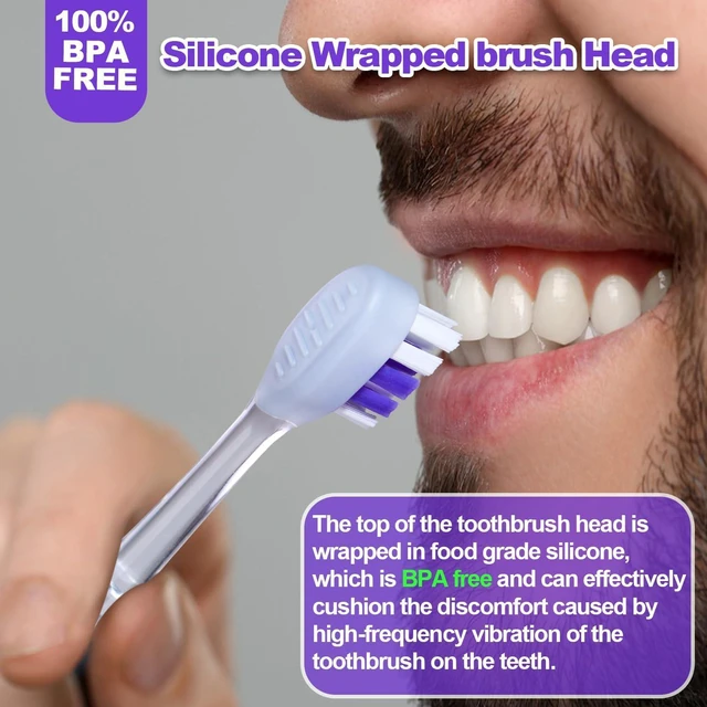 Alt view image 6 of 7 - Metal Electric Toothbrush with UV Mode, Vibration and Oscillation Electric Toothbrush for Adults, 6 Brush Heads & Travel Case & Dust Cover, 5 Modes & Built in Timer, One Charge Last 120 DayRose