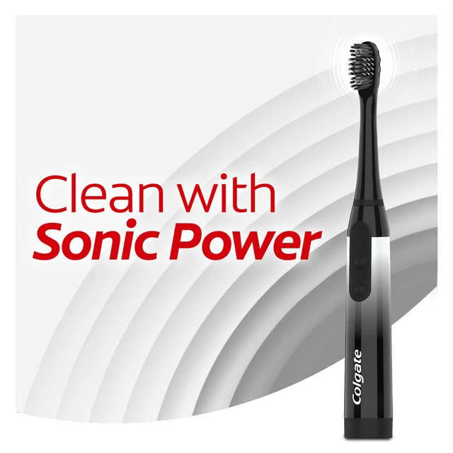 Alt view image 2 of 7 - 360 Charcoal Sonic Powered Battery Toothbrush, 2 Pack