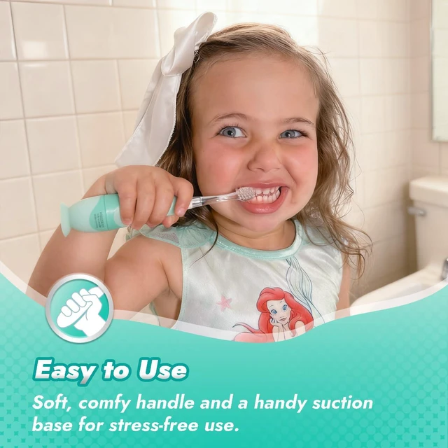 Alt view image 6 of 7 - Toddler Sonic Electric Toothbrush Kids for Ages 1-3 Years, Baby Electric Toothbrush with Cute Dino Cover and Smart LED Timer, 4 Brush Heads (Jo)