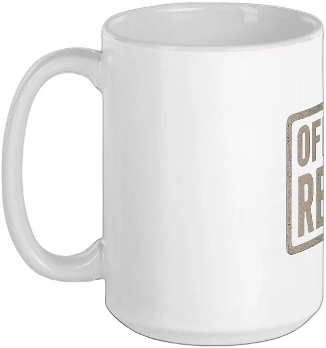 Main image of Officially Retired Funny Distressed Stamp Design Ceramic Mug, White, 15oz
