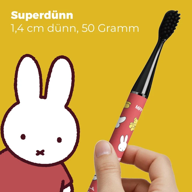 Alt view image 3 of 7 - Miffy i4 Slim Sonic Electric Toothbrush Ultra Slim Thin Rechargeable Ultrasonic Smart Tooth Brush Free Petite Travel Case & Ceramic Holder Dock for Travel & Home, IPX7 Waterproof (red)