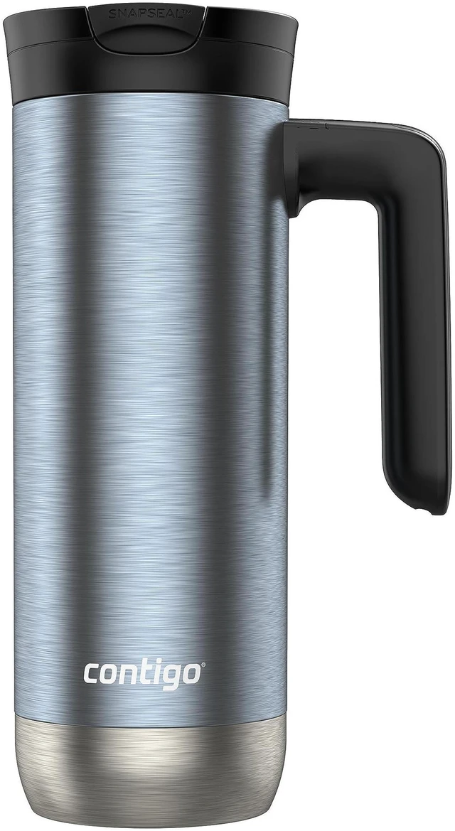 Main image of Superior 2.0 Stainless Steel Travel Mug with Handle Leak-Proof Lid Double-Wall Insulation for Hot & Cold Beverages, 20oz ,Dark Ice, Ideal for Commuting and Travel