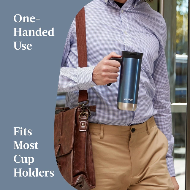 Alt view image 4 of 5 - Superior 2.0 Stainless Steel Travel Mug with Handle Leak-Proof Lid Double-Wall Insulation for Hot & Cold Beverages, 20oz ,Dark Ice, Ideal for Commuting and Travel
