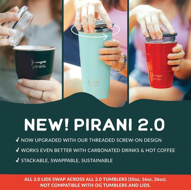 Alt view image 3 of 6 - 16oz Insulated Stackable Tumbler - Skinny-Wall Triple Vacuum Insulation Cup with Version 2.0 Air-Tight, Screw-On Lid Lid - Space Saving Design - Slate