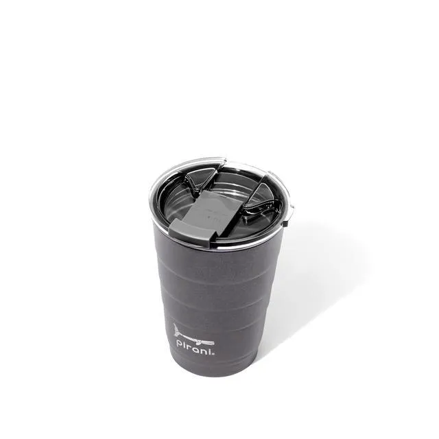 Alt view image 2 of 6 - 16oz Insulated Stackable Tumbler - Skinny-Wall Triple Vacuum Insulation Cup with Version 2.0 Air-Tight, Screw-On Lid Lid - Space Saving Design - Slate
