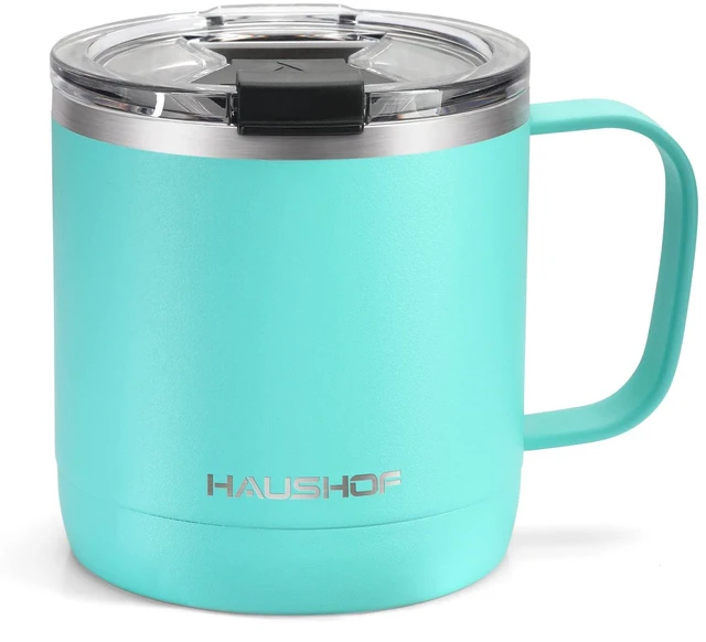 Main image of 14 oz Coffee Mug, Insulated Coffee Mug with Handle, Travel Camping Cup, Portable Stainless Steel Coffee Cup, Insulated Coffee Cups with Lid, Lake Blue