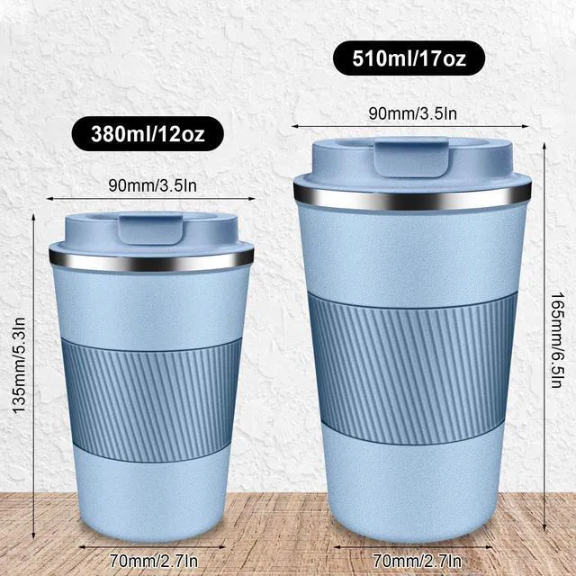 Alt view image 5 of 7 - Insulated Travel Coffee Cup with Leak Proof Lid,To Go Camping Stainless Steel Vacuum Coffee Mug, Reusable Coffee Tumblers Hot & Cold Drinks Gifts Multiple Sizes and Colors