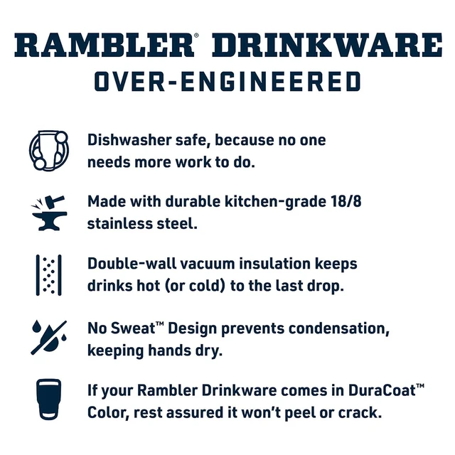Alt view image 4 of 7 - Rambler 16 oz Stackable Tumbler, Vacuum Insulated, Stainless Steel with MagSlider Lid, Navy