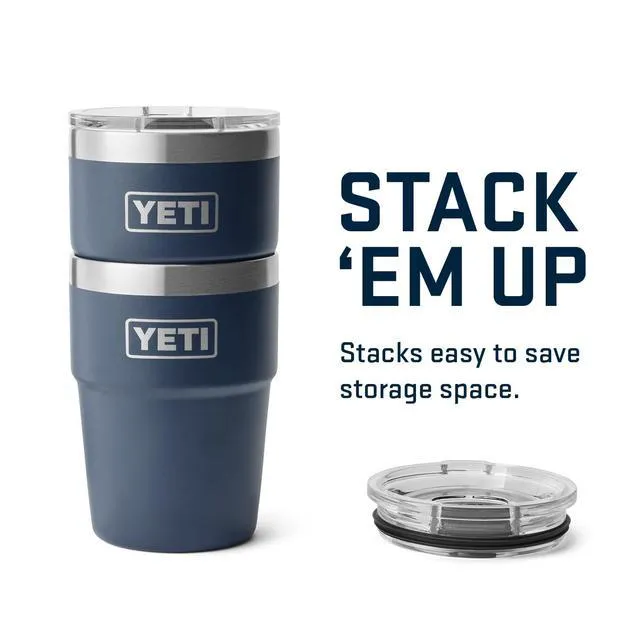 Alt view image 6 of 7 - Rambler 16 oz Stackable Tumbler, Vacuum Insulated, Stainless Steel with MagSlider Lid, Navy