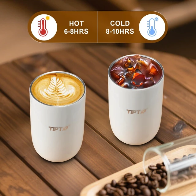 Alt view image 4 of 7 - 12oz/350ml Stainless Steel Vacuum Insulated Tumbler, Coffee Travel Mug Spill Proof with Lid, Thermos Cup for Keep Hot/Ice Coffee, Chocolate, Tea and More (White)