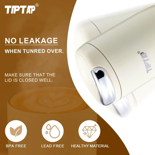 Alt view image 6 of 7 - 12oz/350ml Stainless Steel Vacuum Insulated Tumbler, Coffee Travel Mug Spill Proof with Lid, Thermos Cup for Keep Hot/Ice Coffee, Chocolate, Tea and More (White)