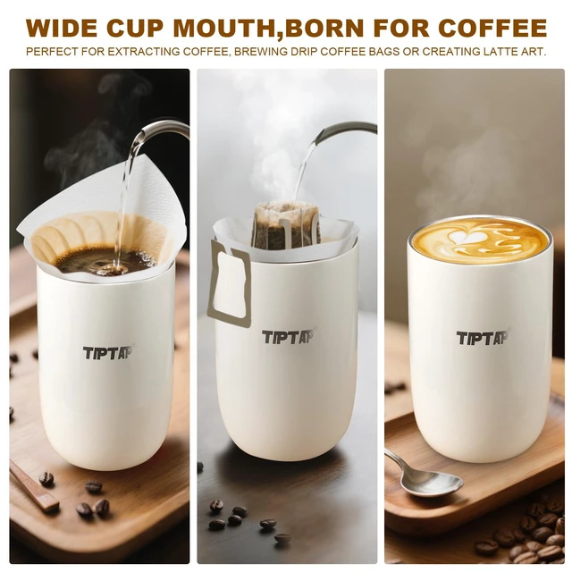 Alt view image 5 of 7 - 12oz/350ml Stainless Steel Vacuum Insulated Tumbler, Coffee Travel Mug Spill Proof with Lid, Thermos Cup for Keep Hot/Ice Coffee, Chocolate, Tea and More (White)