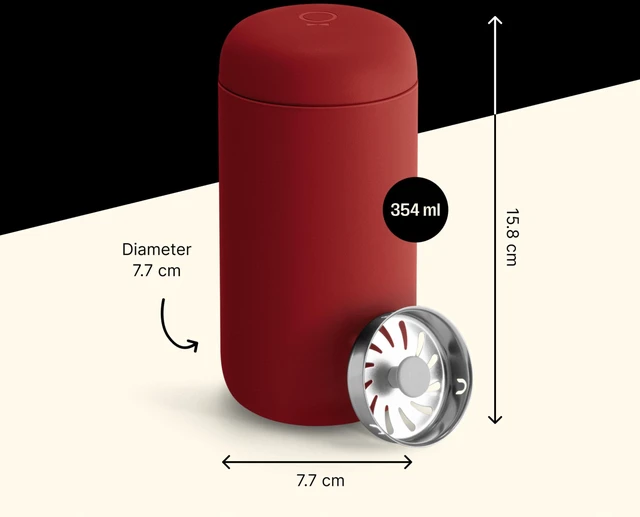 Alt view image 3 of 6 - Carter Move Ceramic Lined Travel Coffee Mug 12 oz Stainless Steel | No Metallic Taste Coffee Tumbler, Leak-Proof Lid, Dishwasher Safe, Hot 12Hr Cold 24Hr, BPA-Free, Fits Cup Holders, Red