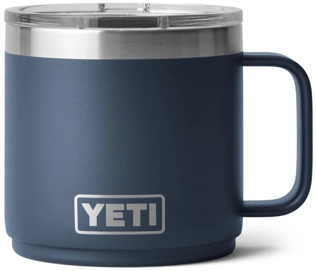 Main image of Rambler 14 oz Ceramic Lined Stackable Mug, Navy | Double-Wall Vacuum Insulated, Stainless Steel with MagSlider Lid