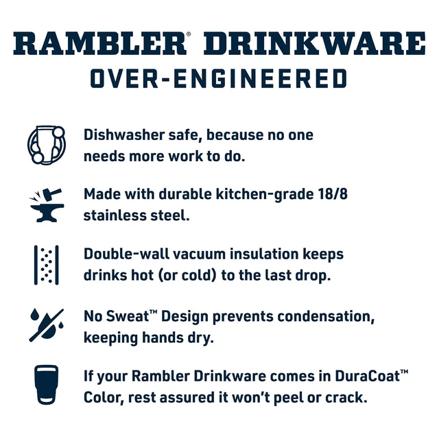 Alt view image 4 of 7 - Rambler 14 oz Ceramic Lined Stackable Mug, Navy | Double-Wall Vacuum Insulated, Stainless Steel with MagSlider Lid
