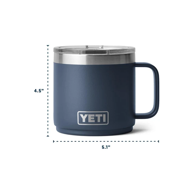 Alt view image 7 of 7 - Rambler 14 oz Ceramic Lined Stackable Mug, Navy | Double-Wall Vacuum Insulated, Stainless Steel with MagSlider Lid