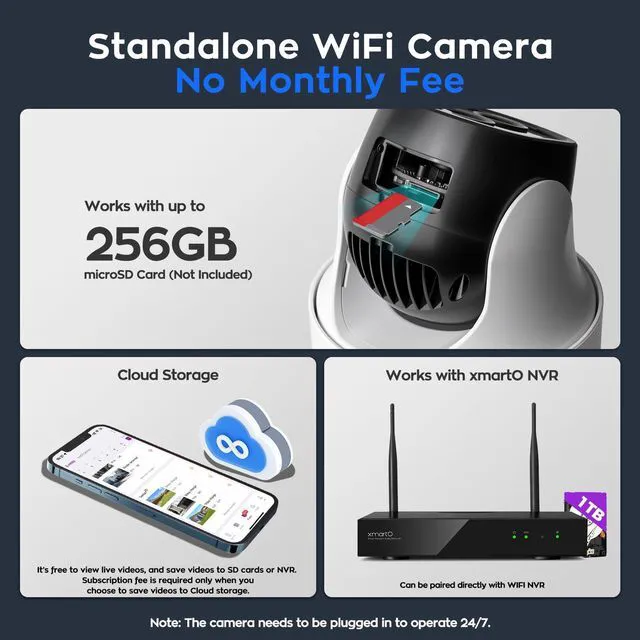 Alt view image 6 of 7 - 10X Zoom Dual Lens PTZ Home Security Camera | 2K Auto Tracking HD Wireless PTZ Home Security System for Indoor Outdoor, Motion Detection, 24/7 Surveillance, 2-Way Audio