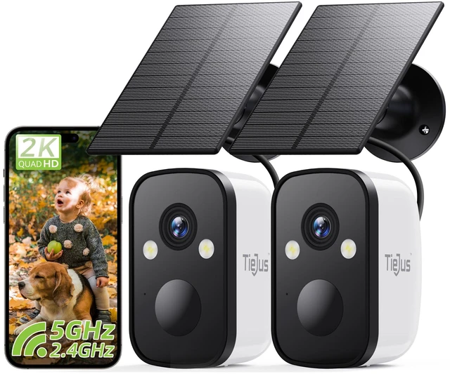 Main image of 2-Pack 2K 5G Solar Security Cameras Wireless Outdoor for Home | 2-Pack Home Security Camera, 100% Wire-Free Installation, 2-Way Real-Time Talk, Instant App Notifications, All-Weather Usages