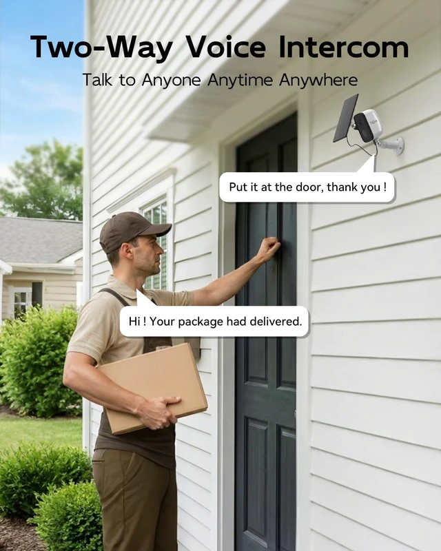 Alt view image 5 of 7 - 2-Pack 2K 5G Solar Security Cameras Wireless Outdoor for Home | 2-Pack Home Security Camera, 100% Wire-Free Installation, 2-Way Real-Time Talk, Instant App Notifications, All-Weather Usages