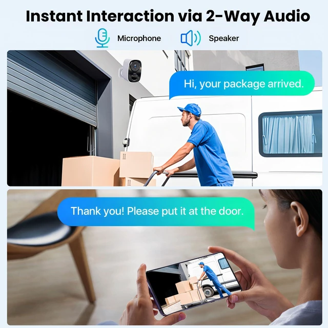 Alt view image 5 of 7 - 2026 Upgraded 2K Security Cameras Wireless Outdoor (2 Pack), Free Cloud Storage, Long Battery Life, AI Motion Detection, Spotlight & Siren, Waterproof, WiFi Surveillance Outdoor Camera with 2-Way Talk