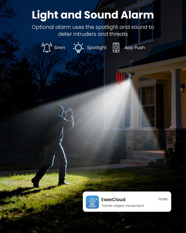 Alt view image 7 of 7 - 4MP Dual Lens Wireless Solar Camera Outdoor for Home Security | 5G & 2.4G WiFi Pro, Auto Tracking, 360°PTZ, Motion Detection, 2-Way Audio, Color Night Vision, IP66 Waterproof