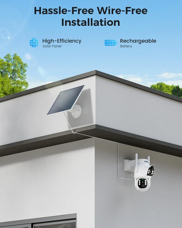 Alt view image 5 of 7 - 4MP Dual Lens Wireless Solar Camera Outdoor for Home Security | 5G & 2.4G WiFi Pro, Auto Tracking, 360°PTZ, Motion Detection, 2-Way Audio, Color Night Vision, IP66 Waterproof