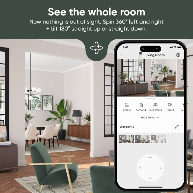 Alt view image 5 of 7 - Cam Pan v3, Indoor/Outdoor Security Camera with 360° Pan/Tilt/Zoom | Vibrant Color Night Vision, IP65-rated, Pan Scan Auto Patrol, 2-way Audio and Privacy Mode, No subscription required.
