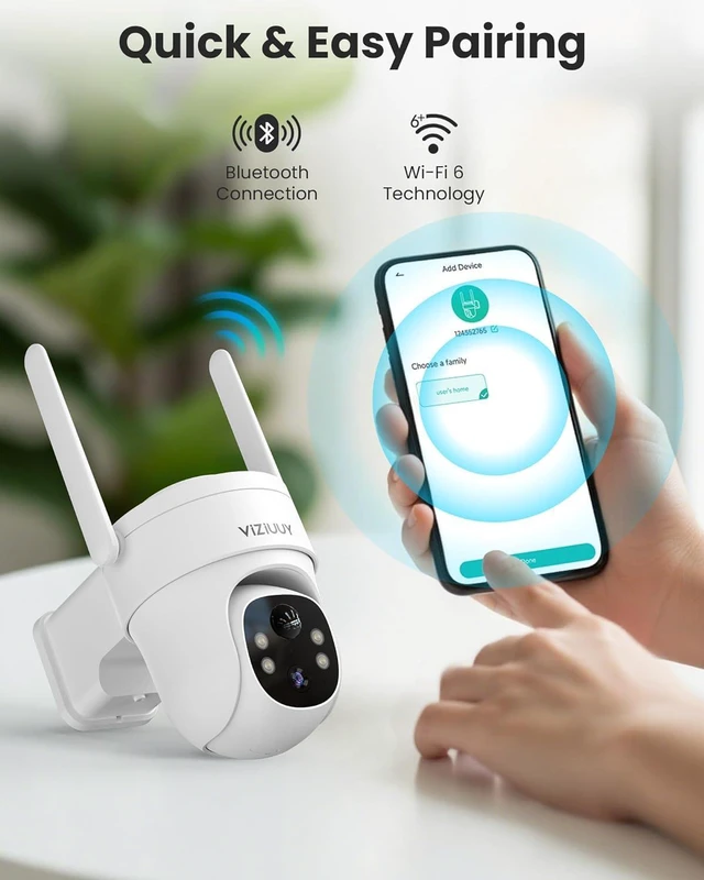 Alt view image 3 of 7 - 3MP Solar Security Cameras Wireless Outdoor, WiFi 6,360°PTZ Camera | Color Night Vision, IP66 Weatherproof, PIR+AI Detection, 2-Way Audio, Alexa & Google Assistant,for Backyard/Front Door/Porch