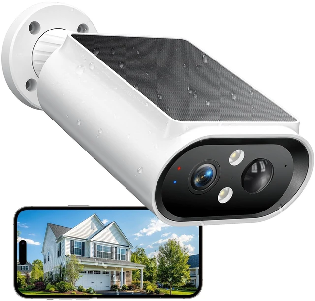 Main image of Solar Security Cameras Wireless Outdoor - 2K Night Color Vision Cameras for Home Security, AI Motion Detection, 360° View, Spotlight, 2-Way Audio, Siren, IP67 Waterproof, SD/Cloud Storage
