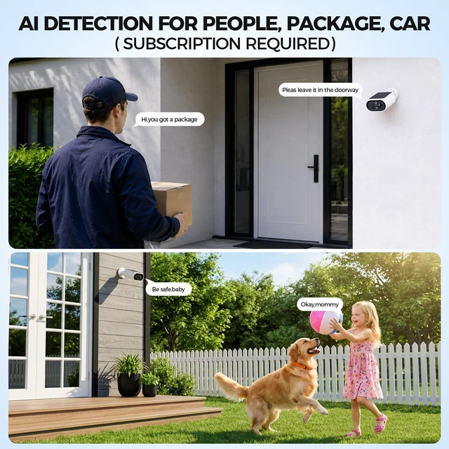 Alt view image 4 of 7 - Solar Security Cameras Wireless Outdoor - 2K Night Color Vision Cameras for Home Security, AI Motion Detection, 360° View, Spotlight, 2-Way Audio, Siren, IP67 Waterproof, SD/Cloud Storage