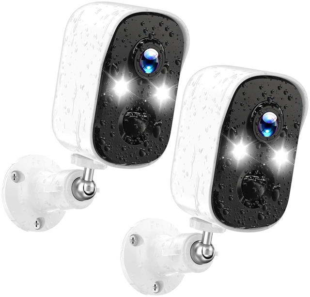 Main image of 2 Pack 4MP Security Cameras Wireless Outdoor, Color Night Vision Camera | Cameras for Home Security with PIR Motion Detection, SD/Cloud Storage, 2-Way Audio, Siren Alarm, FHD, IP65, Works with Alexa