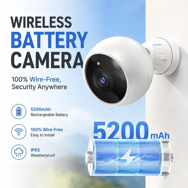 Alt view image 3 of 7 - Security Cameras Wireless Outdoor, 2K Camera for Home Security | Battery Camera, Indoor Camera, Color Night Vision, 2.4G WiFi, 2-Way Talk, Siren Alarm, AI Motion Detection, 2 Pack