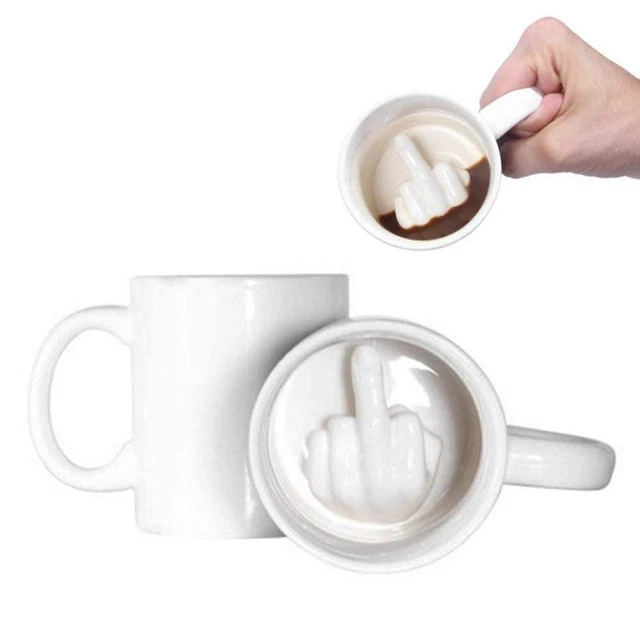 Alt view image 5 of 6 - Up Yours Mug Thumbs Up Ceramic Middle Finger Coffee Cup 14 Ounces Milk Tea Funny Coffee Gift Mug for New Year, Christmas, Halloween and Birthday