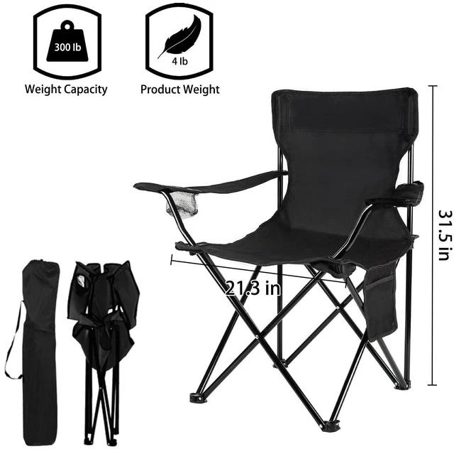 Alt view image 2 of 7 - 4Pack Folding Camping Chairs, Portable for Beach, Lawn, Black | Lightweight, No Assembly,Portable,Save Space