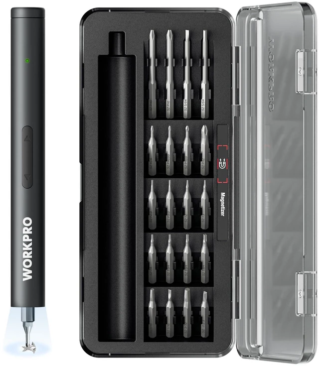 Main image of 20-in-1 Mini Electric Screwdriver Set, Precision Screwdriver Set | 20 S2 Steel Bits, 3.6V Type-C Rechargeable, 0.35N.m, LED Light, Precision Repair Tool for Electronics Phone Camera & Laptop