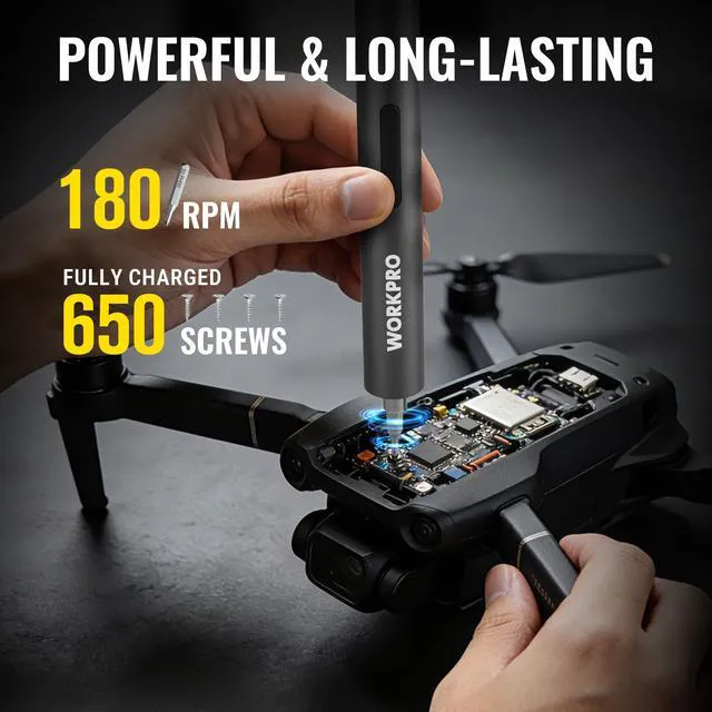 Alt view image 2 of 7 - 20-in-1 Mini Electric Screwdriver Set, Precision Screwdriver Set | 20 S2 Steel Bits, 3.6V Type-C Rechargeable, 0.35N.m, LED Light, Precision Repair Tool for Electronics Phone Camera & Laptop