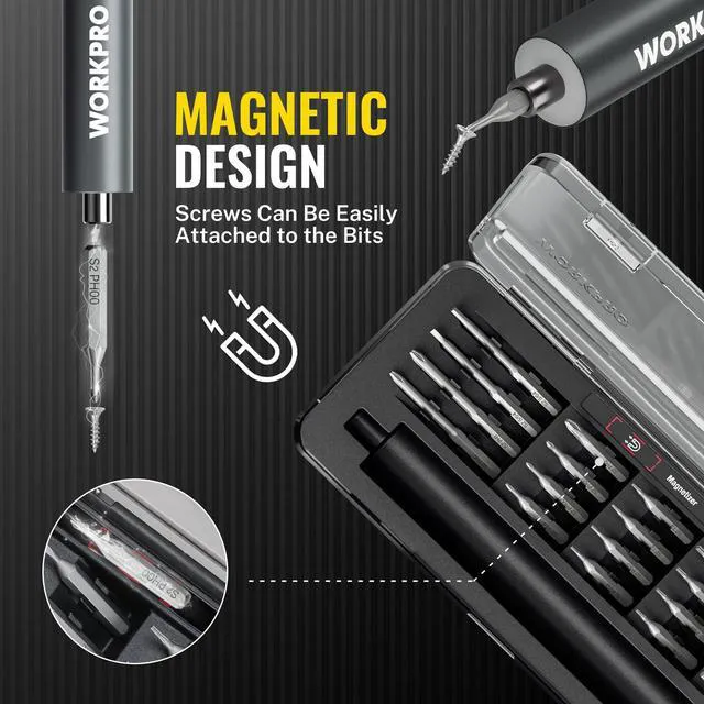 Alt view image 6 of 7 - 20-in-1 Mini Electric Screwdriver Set, Precision Screwdriver Set | 20 S2 Steel Bits, 3.6V Type-C Rechargeable, 0.35N.m, LED Light, Precision Repair Tool for Electronics Phone Camera & Laptop
