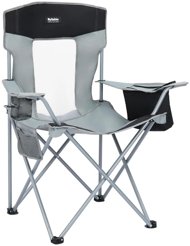 Main image of Folding Camping Chairs, Portable Lightweight Lawn Camp Chair, Gray | for Adults, with Drink Holder and Cooler Pouch, High-Back Design, No Assembly Required, Outdoor for Camping, Picnic, Sports