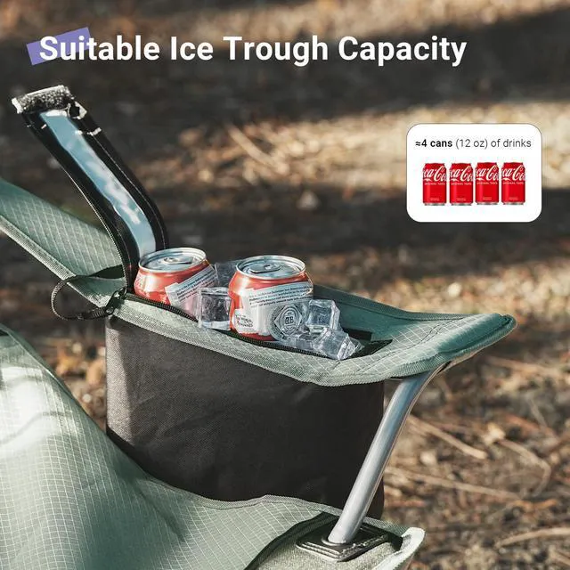 Alt view image 6 of 7 - Folding Camping Chairs, Portable Lightweight Lawn Camp Chair, Gray | for Adults, with Drink Holder and Cooler Pouch, High-Back Design, No Assembly Required, Outdoor for Camping, Picnic, Sports