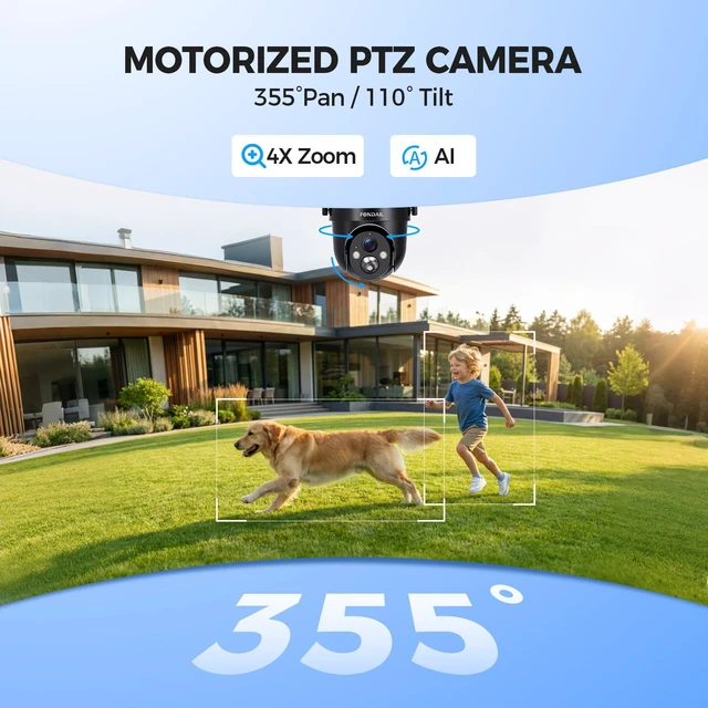 Alt view image 4 of 7 - Solar Security Cameras Wireless Outdoor, 2K 360° View WiFi 3MP Security Cam | 2K Solar Powered Camera 3MP WiFi Security Camera for Home with Color Night Vision, PIR Detection, 2-Way Audi