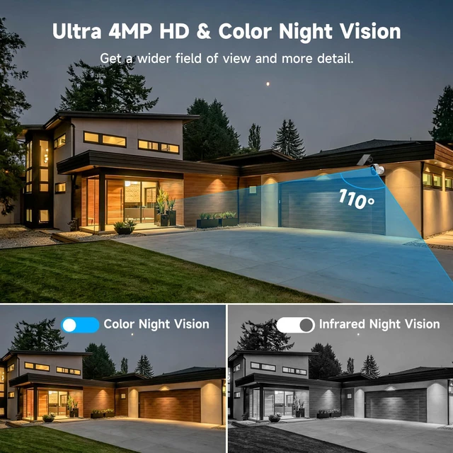Alt view image 6 of 7 - 2.5K Security Camera Wireless Outdoor,Cameras for Home Security | Free Cloud Storage,2.4G/5Ghz WiFi, AI Motion Detection with Spotlight & Siren Alarm, Color Night Vision, Weatherproof