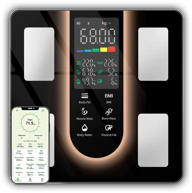 Main image of Smart Scale for Body Weight: BMI & Body Fat, 23 Metrics,5.8" Large Display | Bathroom Scale with Muscle Mass,Bluetooth Sync,Digital Scale for Health-Conscious Users,Accurate Tracking, 400lbs