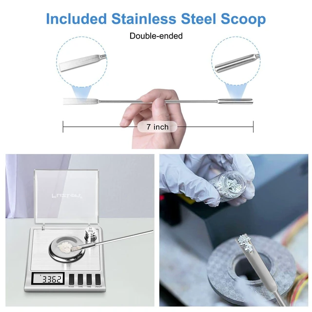 Alt view image 5 of 7 - Digital Milligram Scale, 50g/0.001g Powder Scale with 6 Accessories | Includes Calibration Weights, Mg Scale for Powder, Supplement, Jewelry, Capsule Filling, Reloading