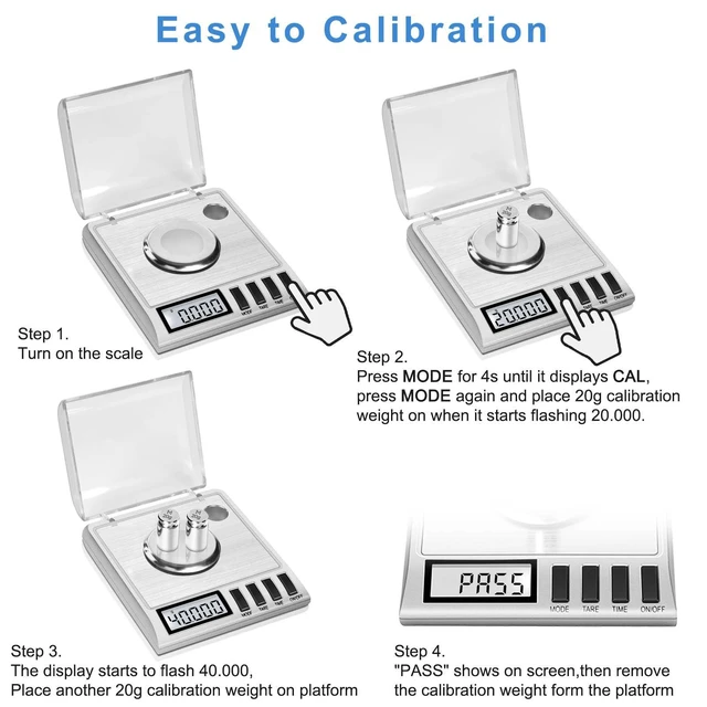 Alt view image 7 of 7 - Digital Milligram Scale, 50g/0.001g Powder Scale with 6 Accessories | Includes Calibration Weights, Mg Scale for Powder, Supplement, Jewelry, Capsule Filling, Reloading