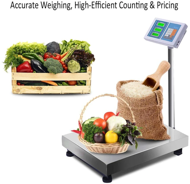 Alt view image 2 of 7 - 660lbs Weight Computing Digital Scale Floor Platform Scale Postal Scale Accurate Shipping Mailing LB/KG Price Calculator Stainless Steel High-Definition Display Screen