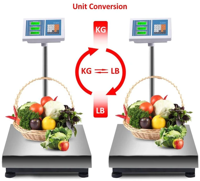 Alt view image 4 of 7 - 660lbs Weight Computing Digital Scale Floor Platform Scale Postal Scale Accurate Shipping Mailing LB/KG Price Calculator Stainless Steel High-Definition Display Screen