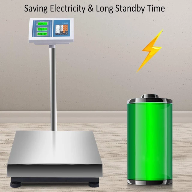 Alt view image 7 of 7 - 660lbs Weight Computing Digital Scale Floor Platform Scale Postal Scale Accurate Shipping Mailing LB/KG Price Calculator Stainless Steel High-Definition Display Screen