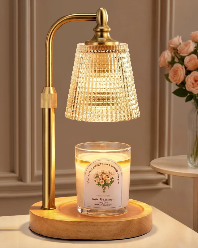 Main image of Candle Warmer Lamp with Timer,Birthday Gifts for Women Mom Home Decor | Adjustable Height Dimmable,Office Bedroom Dorm Living Room Decor,House Warming Gifts for New Home,Wax Melt Warmer,Gold